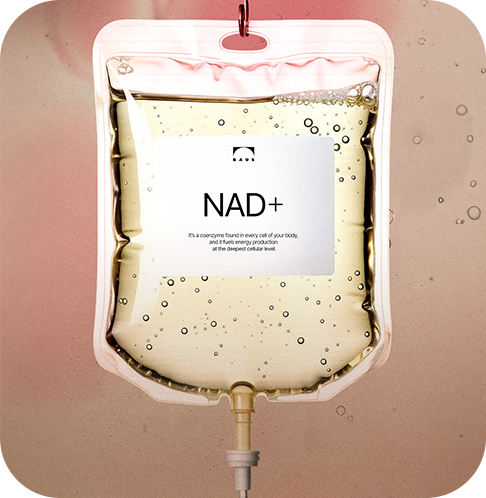 贴有NAD+标签的BAUS诊所NAD+输液袋