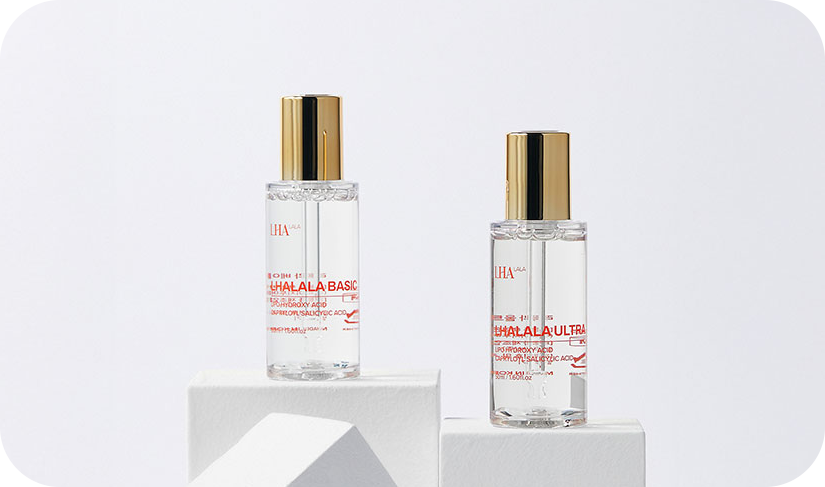身体LHALA Peel所用LHALA BASIC、LHALA ULTRA焕肤产品两瓶