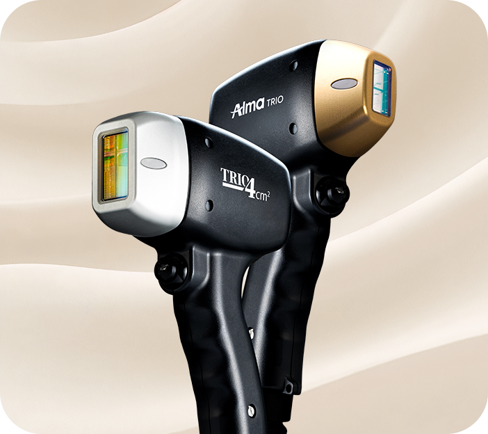 标有Alma TRIO与TRIO 4cm²的超强钛提升激光手具两种