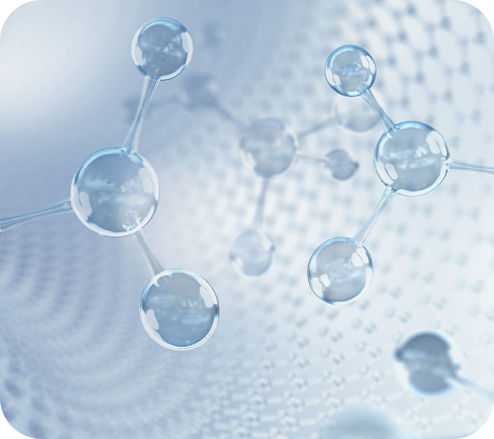 透明な分子構造モデルのグラフィック